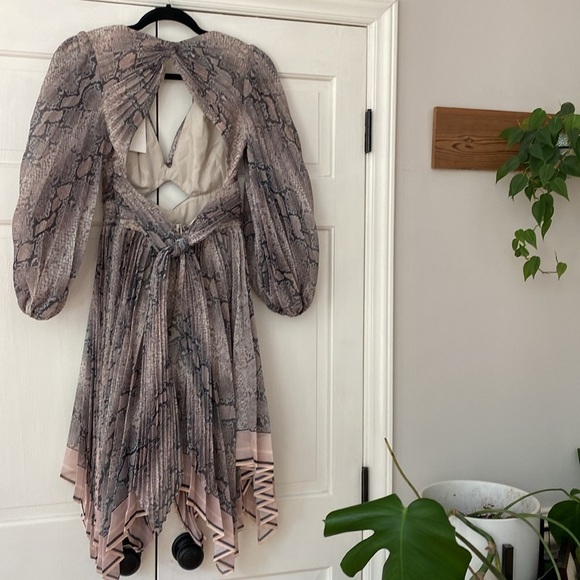NWT ZIMMERMANN Midi Dress Wedding Cutout Pleated Silk Long Puff Sleeve Size 0 4‎ - Picture 14 of 17